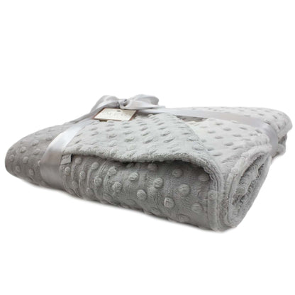 MEG ORIGINAL Baby Minky Dot Crib/Nursery Blanket, Double Sided Silver Gray (photo 2)