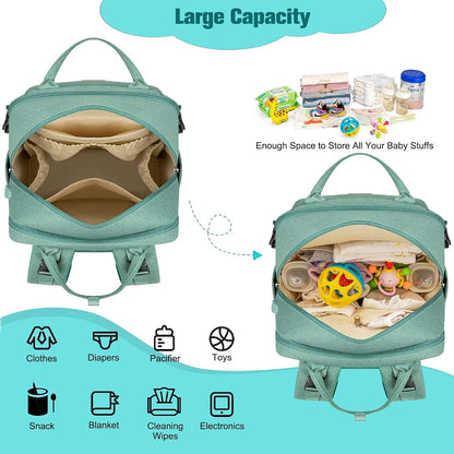 BAGPARKK Diaper Bag Backpack With Changing Pad & Pacifier Holder (photo 3)