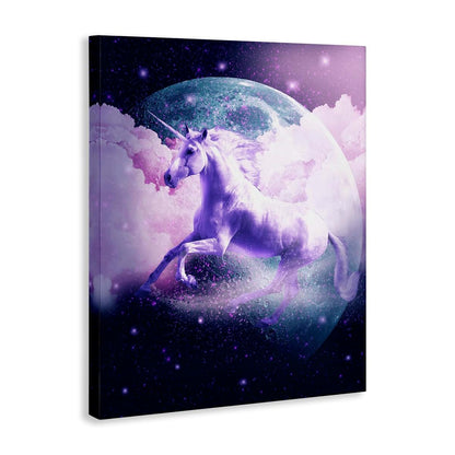 Stupell Industries Unicorn in Outer Space Fantasy Canvas Wall Art, 16 x 20 Inch, Ready to Hang, Made in USA