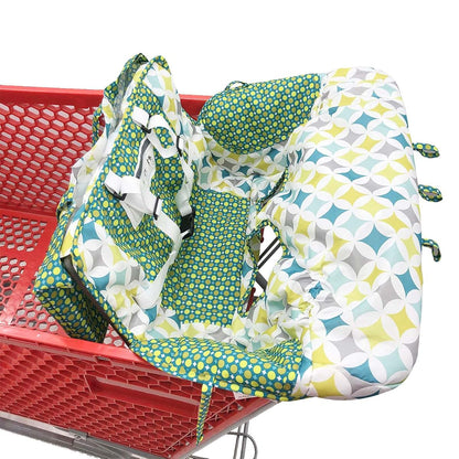 Hivvi Portable 2-in-1 Grocery Cart and Highchair Cover in Green Stars