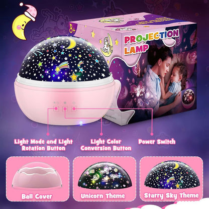Vicia Unicorn Night Light Projector For Kids With Rotating Galaxy Display (photo 2)