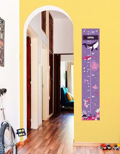 Personalization Mall Personalized Gifts Nautical Whale Aquatic Purple Growth Chart - 2-Pack