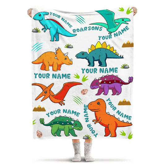 TORTILLAS BLANKET Cute Dinosaur Blankets with Name, Lightweight for All Seasons, Custom Blanket As Festival Gifts
