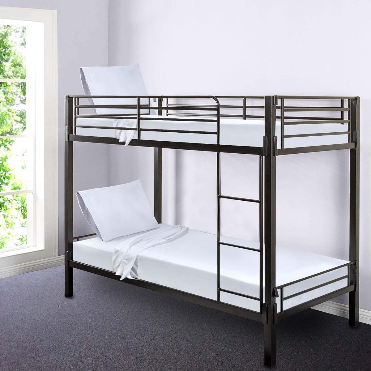 Gilbins Cot Size 30" x 75"x8 Fitted Sheet, Made of Cotton, Perfect for Camp Bunk Beds/RVs/Guest Beds Seafoam (photo 3)