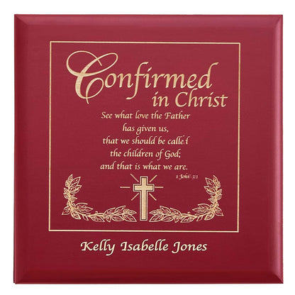 Let's Make Memories Personalized Confirmation Keepsake Box - Scripture - Sacrament - Religious Keepsake - Natural Wood