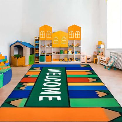 Hongxiu Kids Educational Rug, 5x7ft Alphabet Letter Print Carpet