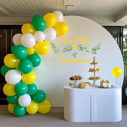 BOMXOI First Holy Communion Backdrop Sticker for My Baptism Party Decor