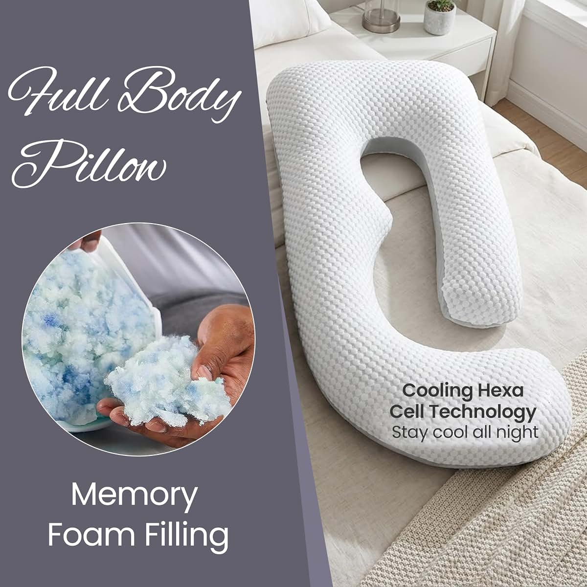 Amorosé G-Shape Memory Foam Maternity Pillow with Bamboo and Velour Cover (photo 2)