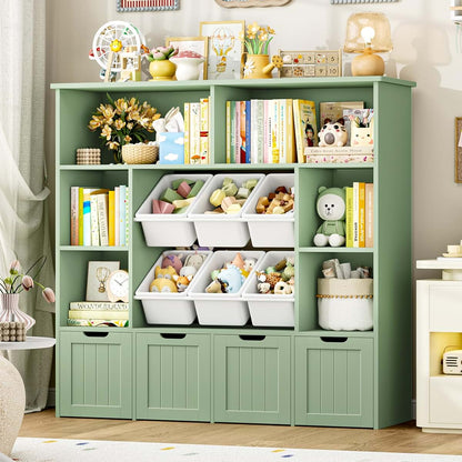 Finetones Toy Storage Organizer with Movable Drawers for Kids Playroom