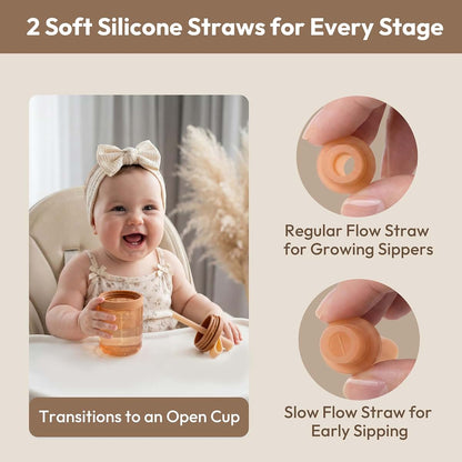 Moonkie Baby Straw Cup | Silicone Sippy Training Cup