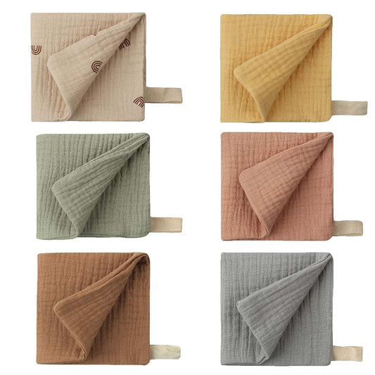 HYROOY 6 Pack Cloths for Baby Burp Cloths Cotton Absorbent Soft Breathable Hand Washcloths Squares Baby Essential Cotton
