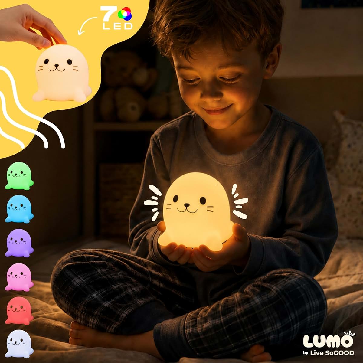 Live SoGOOD Baby Night Light, Silicone Color Changing Touch, Sally (photo 2)