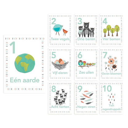 Children Inspire Design Woodland Number Counting Wall Cards in Dutch