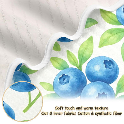GakkiGii Blueberries Baby Blanket Throw for Naps and Travel Use