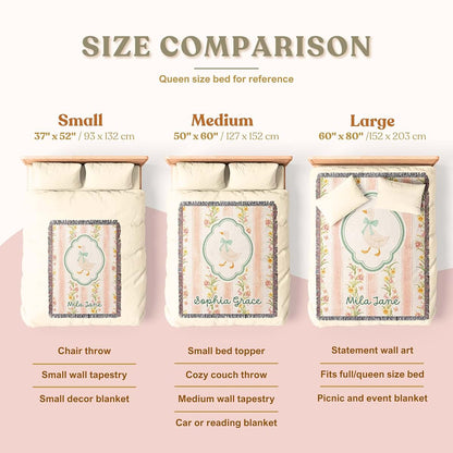Studio Sam and Co Personalized Cotton Baby Blanket Custom Goose Woven Tapestry Throw (photo 2)