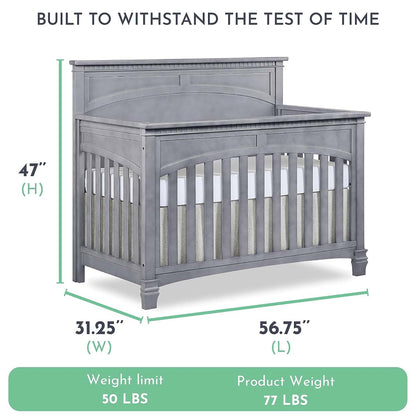 Evolur Santa Fe 5-in-1 Convertible Crib, Storm Grey (photo 4)