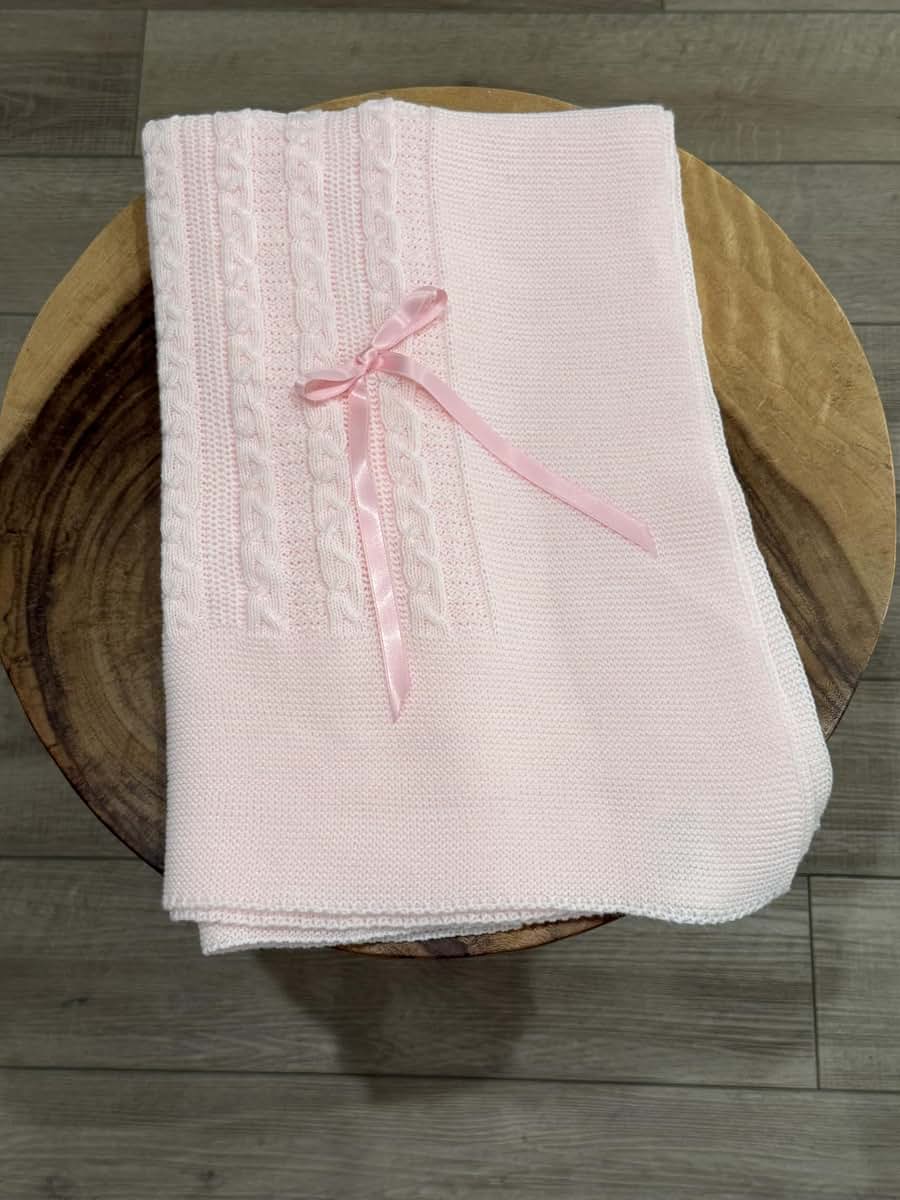 Creaciones Huerta Soft Knitted Receiving Baby Blanket for Boys and Girls Crib Nursery Swaddle Shower Gift - Made in (photo 4)