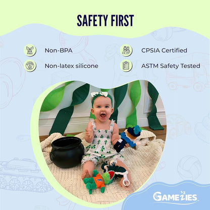 Gamezies Cactus Plush Pacifier With Detachable Western Plush Toy Holder 0-6 Months