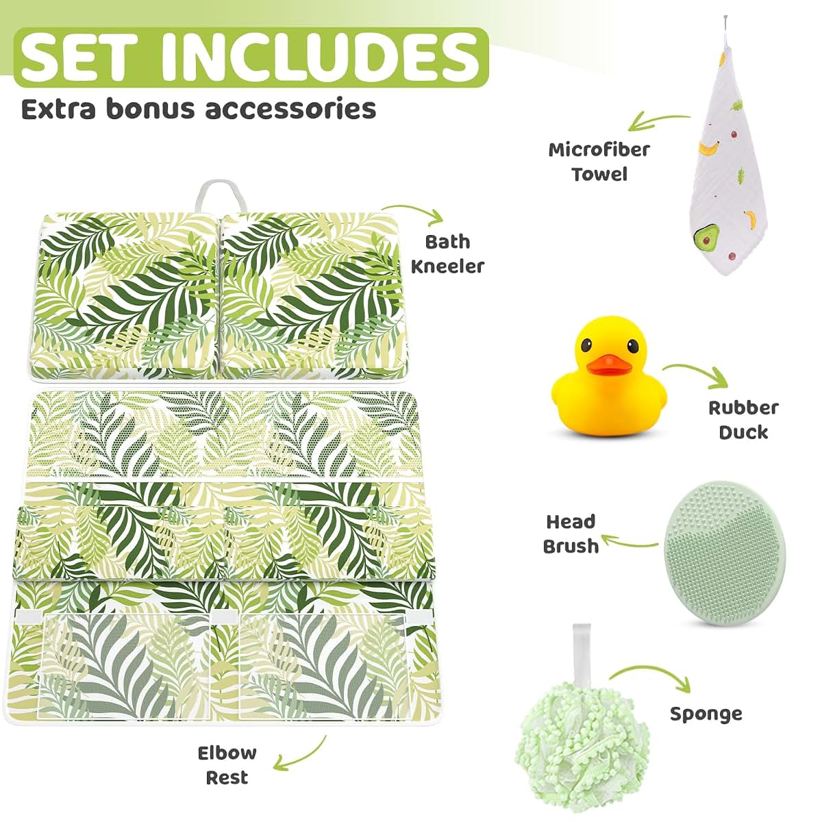 BabyOneStop Bath Kneeler & Elbow Rest Pad Set Memory Foam