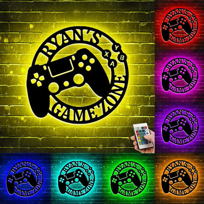 Moakcey Custom Gamepad LED Neon Light Sign with Personalized Name for Video Game Controller - Decor for Boy's, Teen's
