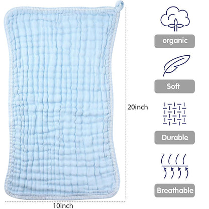 6 Piece Muslin Burp Cloths for Babies