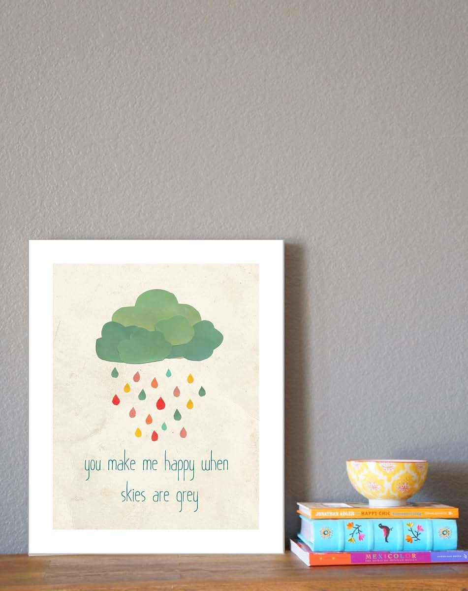 Children Inspire Design Kid's Wall Art "When Skies are Grey" 11x14 Print
