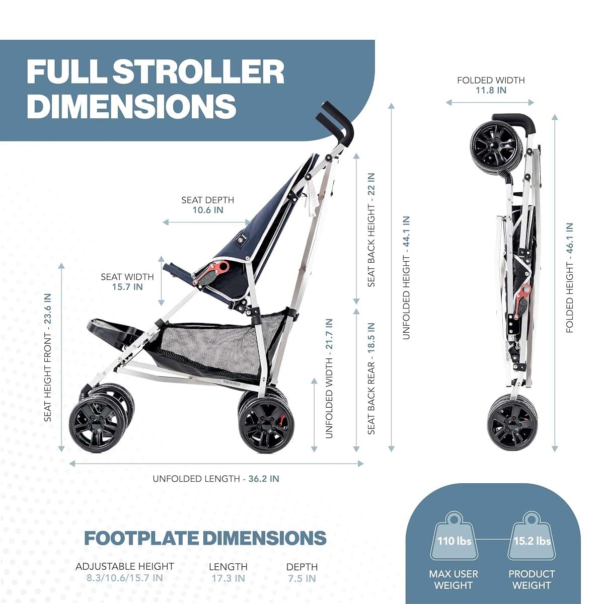 Coche XL Special Needs Stroller for Older Children, Lightweight Aluminum Frame, Pink