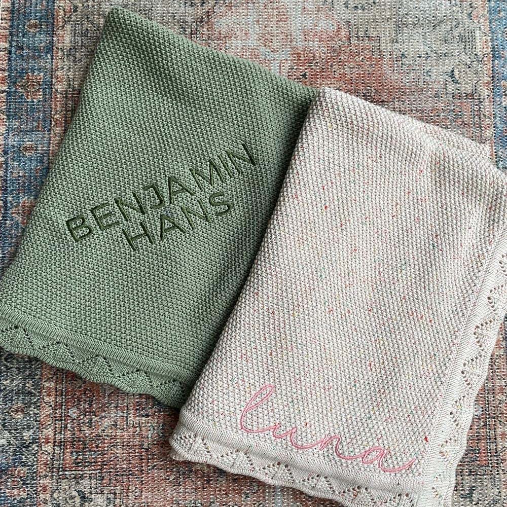 ZoikoM Personalized Embroidery Blanket for Kids,Personalized Baby Gift,Custom Name Blanket,Personalized Baby Blanket (photo 2)