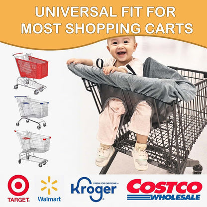 BabyOneStop 2-in-1 Shopping Cart Cover and High Chair Cover for Baby, Cotton, Machine Washable, Gray