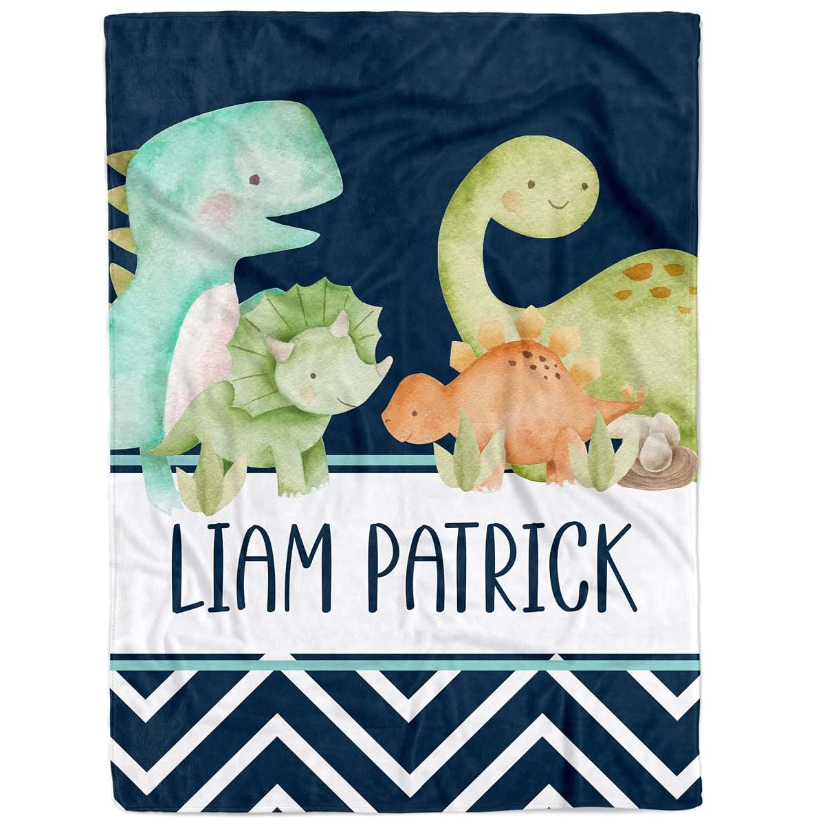 MDPrints Global Dinosaur Personalized Baby Blanket