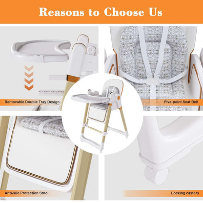 Runboll Convertible Foldable High Chair