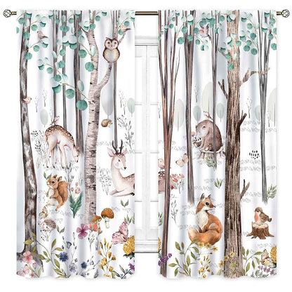 TKUYO Woodland Animal Nursery Blackout Curtains