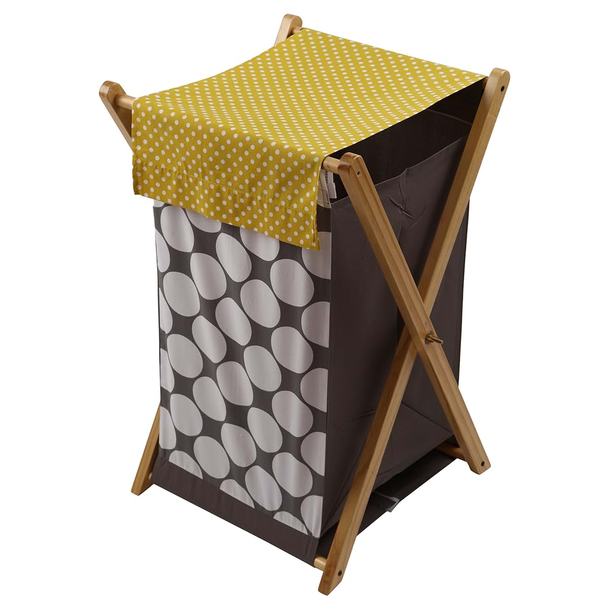Bacati - Dots/pin Stripes Grey/yellow Hamper