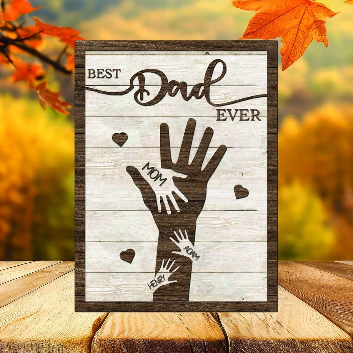EmbroGlow Personalized First Father's Day Picture Frame, Fathers Day Gift from Baby, Happy Daddy Gift, Custom Photo