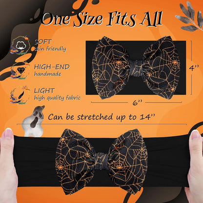 Halloween Bow Elastic Nylon Hairbands for Newborn Accessories