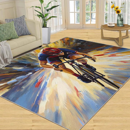 Hygiuid Sports Riding Area Rug - 4x5 Rectangular Low-Pile Carpet (photo 3)