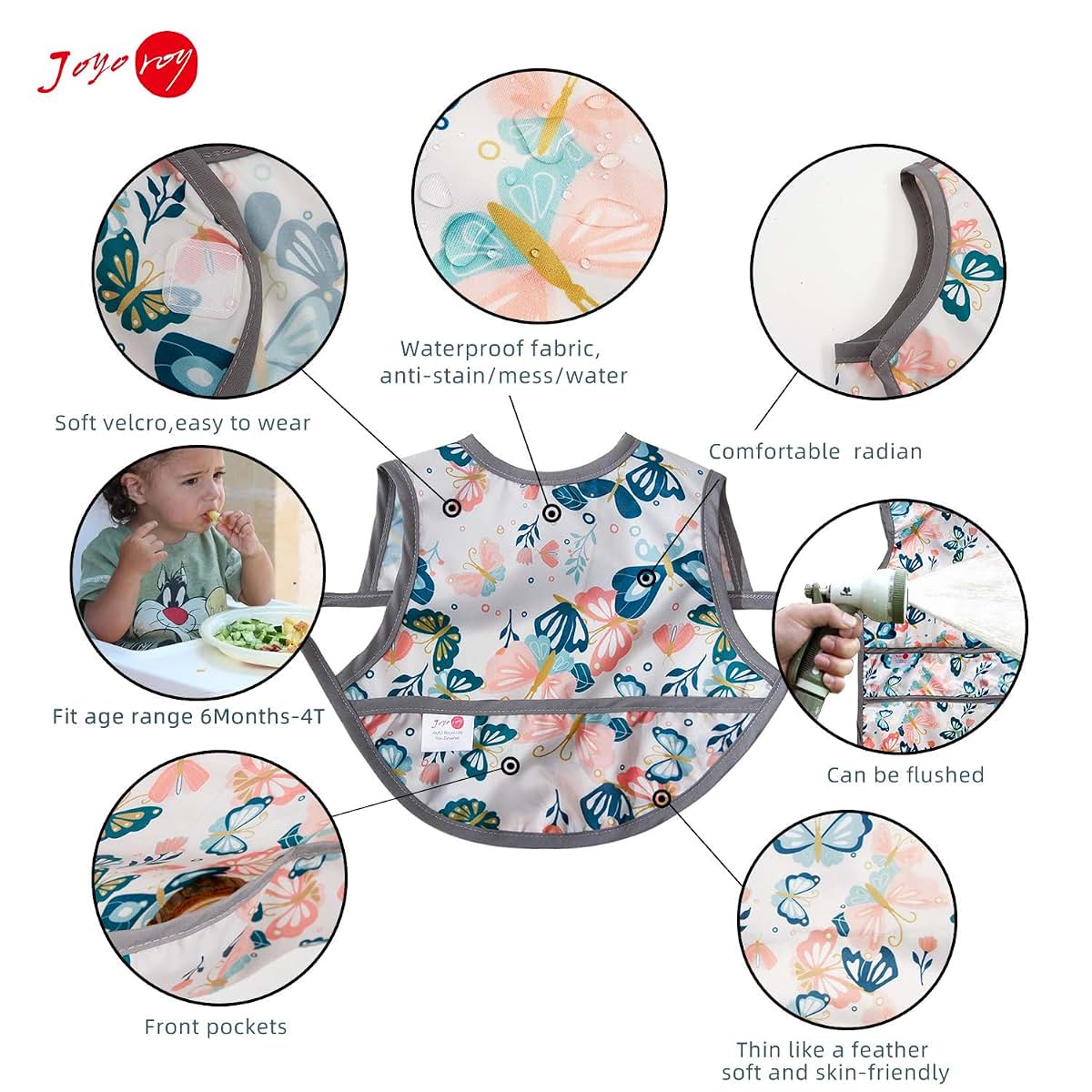 Waterproof Smock Feeding Bibs for Babies