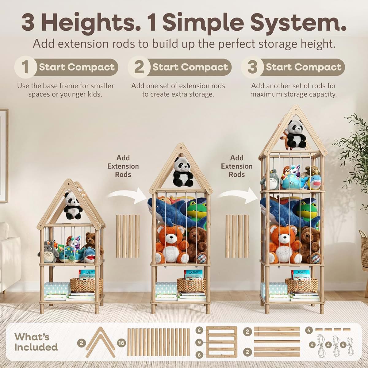 JoyVi Stuffed Animal Storage Corner With Adjustable Heights (photo 2)