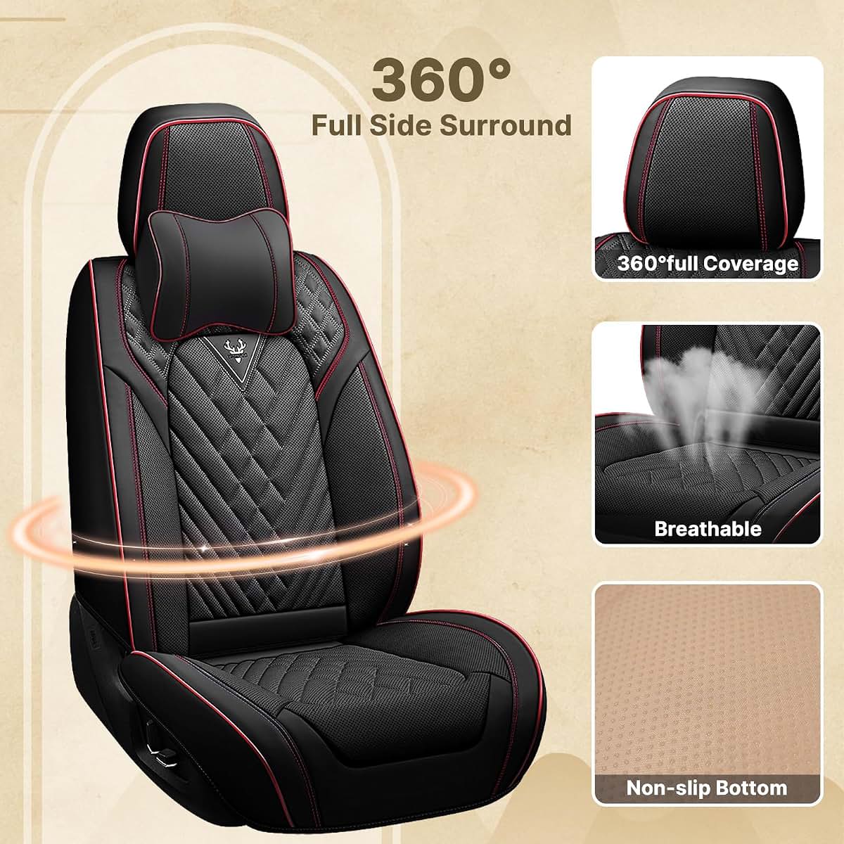 Nissan Compatible Seat Covers with Waterproof Leather (2 Front)