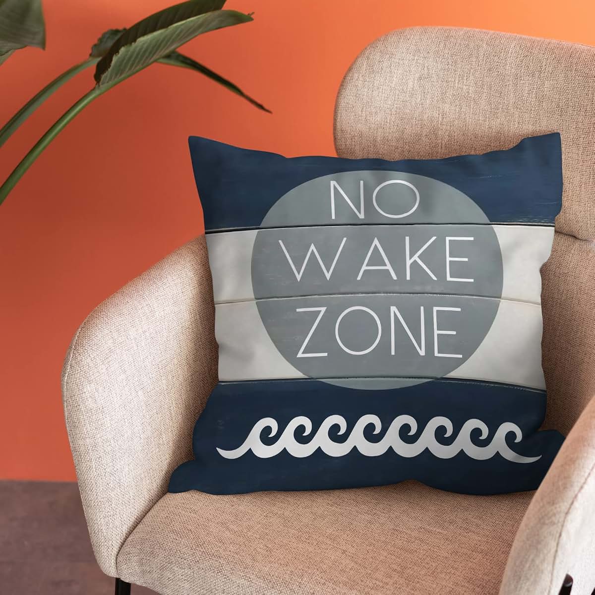 Burosev No Wake Zone Nursery Soft Throw Pillow Cover