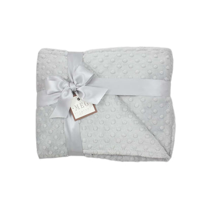 MEG ORIGINAL Baby Minky Dot Crib/Nursery Blanket, Double Sided Silver Gray