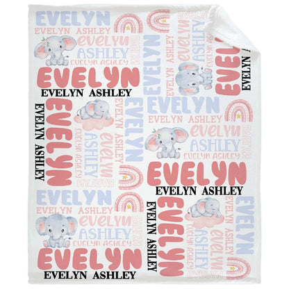 CHUIZHI Cute Elephant Custom Baby Blanket Animal Personalized Nursery Swaddling Blankets Gifts Baby Throw Blanket Pink (photo 4)