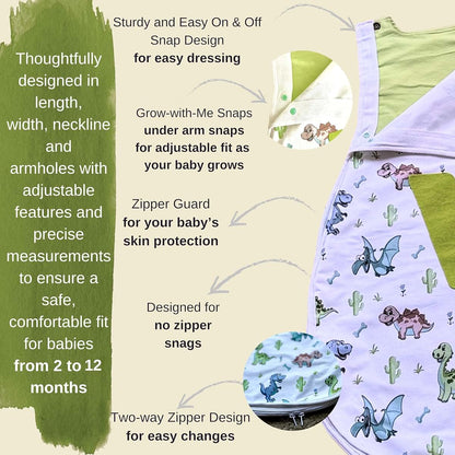 FashionByCultures Personalized Baby Sleeping Sack for 2-12 Months & Nursery Essentials Set, 3-Piece Natural Cotton Gift