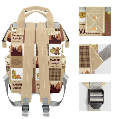 LiSoAkWE Cowboy Western Life Customizable Large Capacity Diaper Bag Personalized Name,Waterproof Multi-Function Mommy (photo 4)