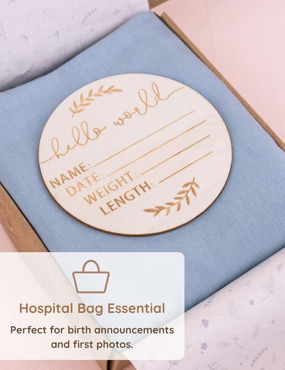Blue Receiving Blanket and Hat Set for Newborn Boys