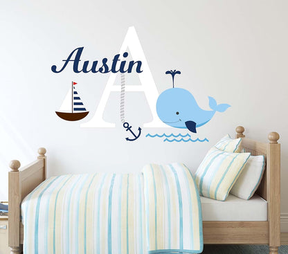 Decalzone Inc Custom Nautical Name Wall Decal