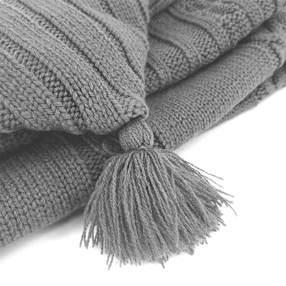 XMWEALTHY Newborn Baby Wrap Swaddle Blanket Knit Wrap With Wooden Buttons Dark Grey 0-6 Months