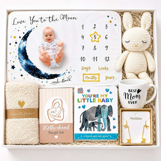Zelica Ultimate New MOM Gifts, Care Package/Gift Basket, New Baby Gift, Expecting Pregnant Women, Mother to be Baby