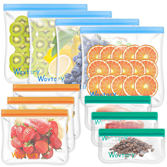 Wovtary Reusable Sandwich and Snack Bags Multicolor 10 Pack