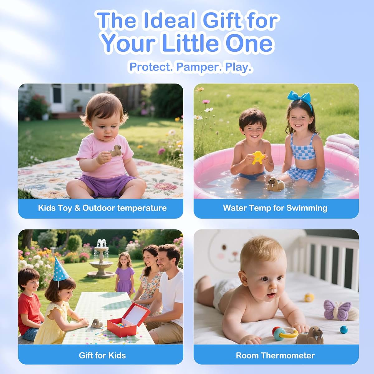 Doli Yearning Baby Bath Thermometer with LCD Display and Safety Light